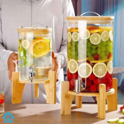 Glass Drink Beverage Dispenser with Stand 8 Glass Drink Beverage Dispenser with Stand