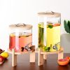 Glass Drink Dispenser with Spout Stainless Steel Beverage Dispenser with Stand for Parties Lemonade Stand for Tea Coffee Cold Milk Water Juice in Parties Offices Weddings – 11-Liter