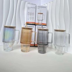 Elegant Glass Sipper with Bamboo Lid