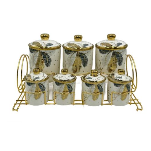 Ceramic Canister Set Dry Fruit Jars 7pcs