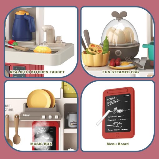 Realistic Kids Kitchen Playset Play Sink Spray