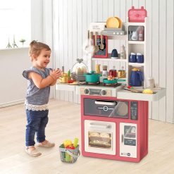 Realistic Kids Kitchen Playset Play Sink Spray