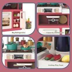 Realistic Kids Kitchen Playset Play Sink Spray