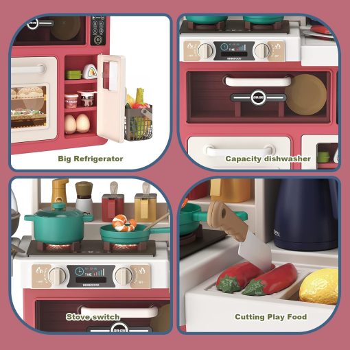 Realistic Kids Kitchen Playset Play Sink Spray