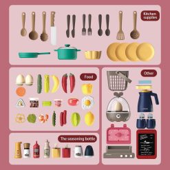 Realistic Kids Kitchen Playset Play Sink Spray