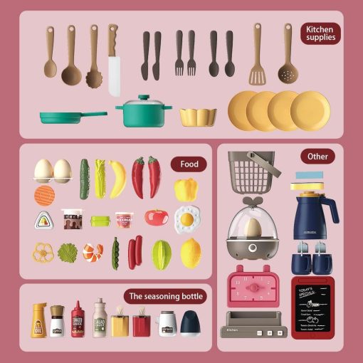 Realistic Kids Kitchen Playset Play Sink Spray