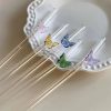 Butterfly Glass Juice Milk Straw - Set of 06