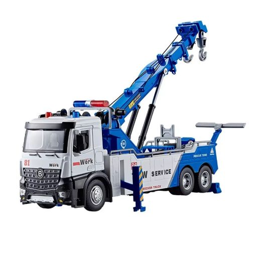 1:18 Rescue Tanker Double Ditch Obstacle Clearing Toy Car Model Alloy Diecast Sound Light