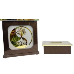Fancy Wooden Dustbin And Tissue Box Set