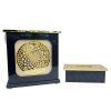 Fancy Wooden Dustbin And Tissue Box Set