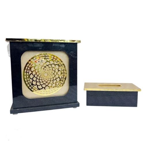 Fancy Wooden Dustbin And Tissue Box Set