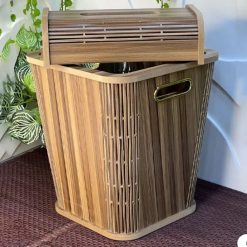 Wooden Dustbin & Tissue Box Set