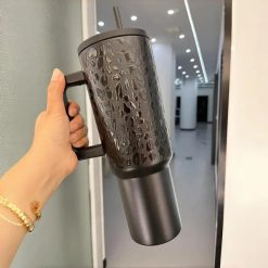 Tumbler Insulated with Handle and Straw