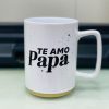 Te Amo Papa Stackable Speckled Ceramic Coffee Tea Mug