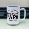 AWESOME PAPA Stackable Speckled Ceramic Coffee Tea Mug