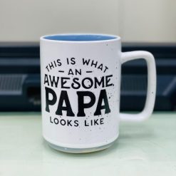 AWESOME PAPA Stackable Speckled Ceramic Coffee Tea Mug
