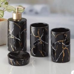 Marble Design Bath Accessories Set of 4