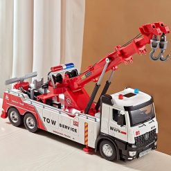 1:18 Rescue Tanker Double Ditch Obstacle Clearing Toy Car Model Alloy Diecast Sound Light