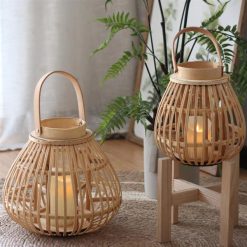 Handmade Lantern Candle Holder With Bamboo Handle