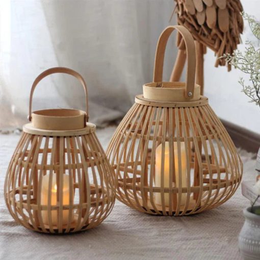 Handmade Lantern Candle Holder With Bamboo Handle