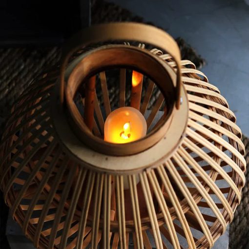 Handmade Lantern Candle Holder With Bamboo Handle