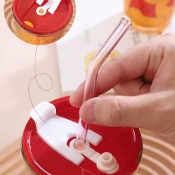 DISNEY Mickey Friends Sipper Glass With Lid Straw