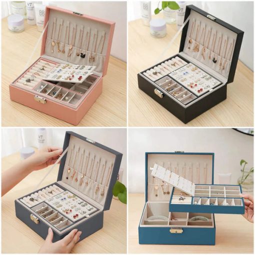 2 Layer Leather Jewelry Box