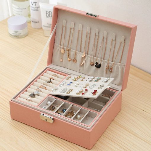 2 Layer Leather Jewelry Box