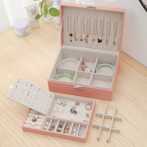 2 Layer Leather Jewelry Box