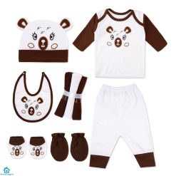 10Pcs Baby Gift Set Dark Brown & White Bear – Sunshine
