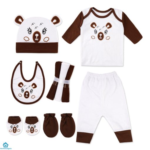 10Pcs Baby Gift Set Dark Brown & White Bear – Sunshine