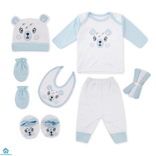 10Pcs Baby Gift Set Sky Blue & White Bear – Sunshine