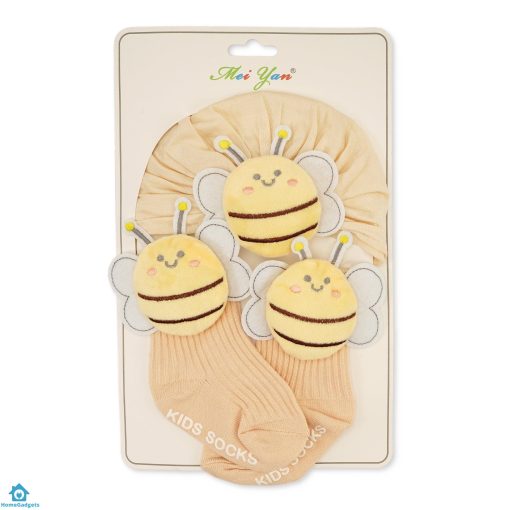 2 Pcs Cap & Socks Set Character Beige & Yellow – Sunshine