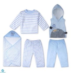 5pcs Baby Warm Gift Set Blue Stripes – Sunshine