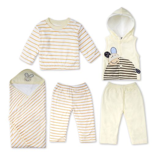 5pcs Baby Warm Gift Set Yellow Stripes – Sunshine