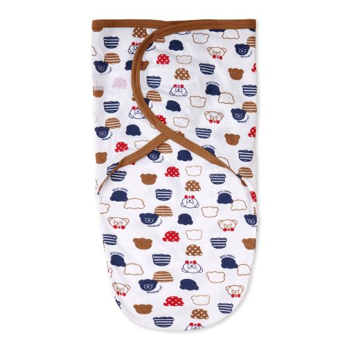 Baby Adjustable White Swaddle Happy Club Blue Bears – Sunshine