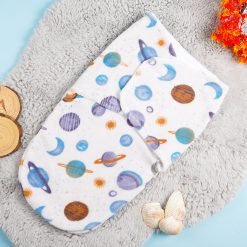 Baby Fleece Swaddle Planets White – Sunshine