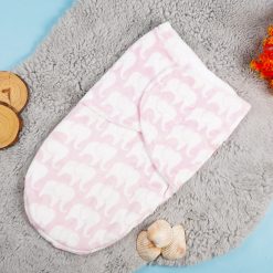 Baby Fleece Swaddle Elephant Pink – Sunshine