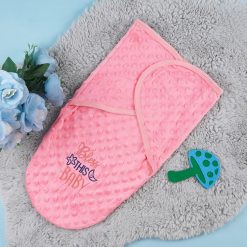 Baby Velvet Swaddle Bless This Baby Shocking Pink – Sunshine