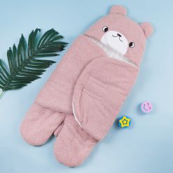 Baby Fleece Swaddle Bear Pink – Sunshine