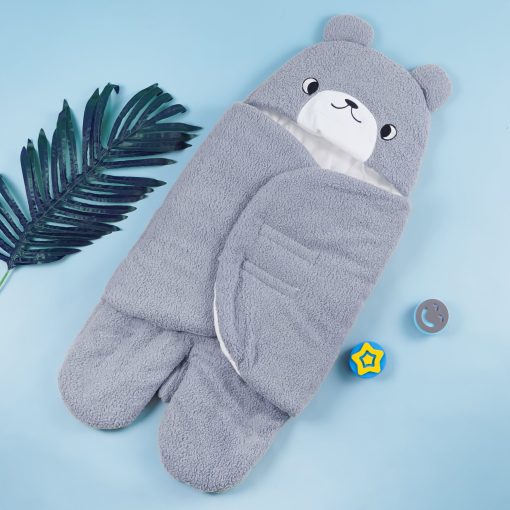 Baby Fleece Swaddle Bear Grey – Sunshine