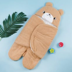 Baby Fleece Swaddle Bear Brown – Sunshine