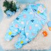 Baby Warm Fleece Swaddle Printed Rabbit Blue – Sunshine