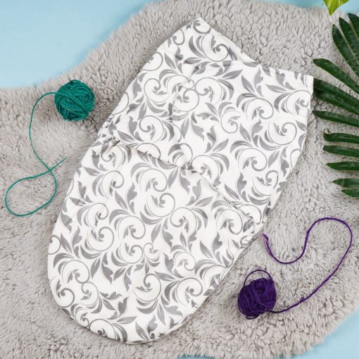 Baby Fleece Swaddle Leaves White – Sunshine