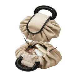 Smooth Makeup Handbag With Tightening Cord
