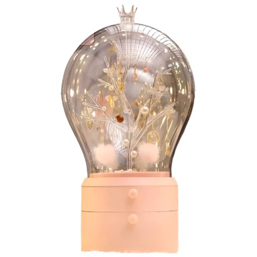 Minimal Makeup and Jewelry Storage With LED Bulb