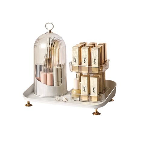 Rotating Cosmetic Brush & Lipstick Organizer
