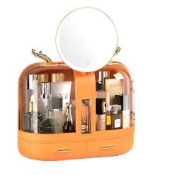 Makeup Drawer Organizer With Mirror LED Light