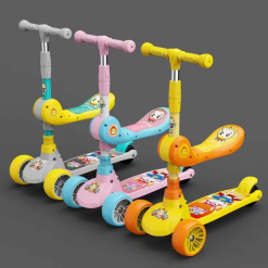 Manual duck themed foldable Scooty with seat for kids for ages 2.5-10 4