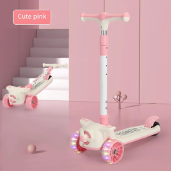 3 wheeler manual foldable & adjustable Scooty with cute fan for kids 3 3